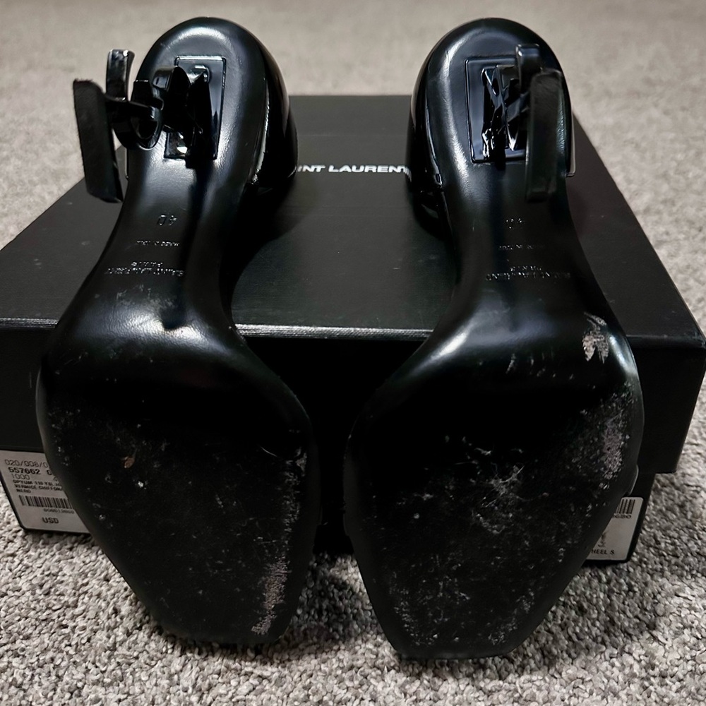 Authentic Saint Laurent Opyum YSL 110 Patent Leather Sandals 40 Black/Black - Picture 12 of 16